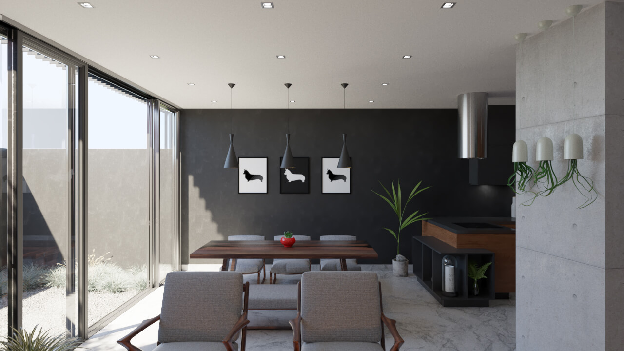 Casa Baluarte Render Comedor